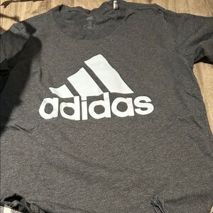 Adidas Charcoal Tee with White Logo